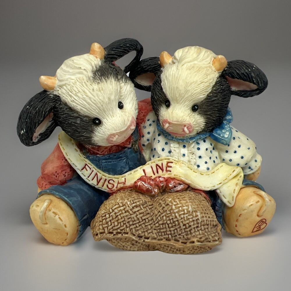 Mary's Moo Moos "We Make A Great Team" Figurine 1994 Enesco #130648